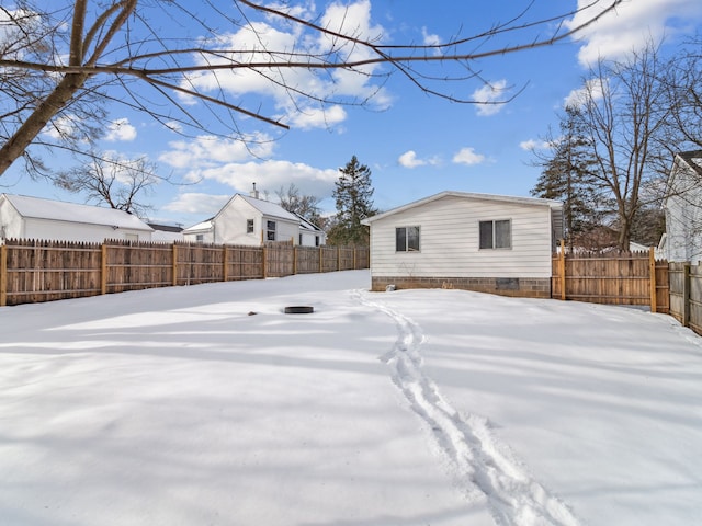 view of snowy yard