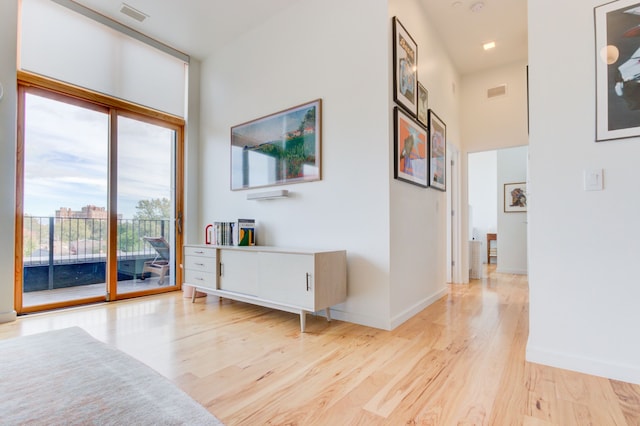 interior space with light wood-type flooring