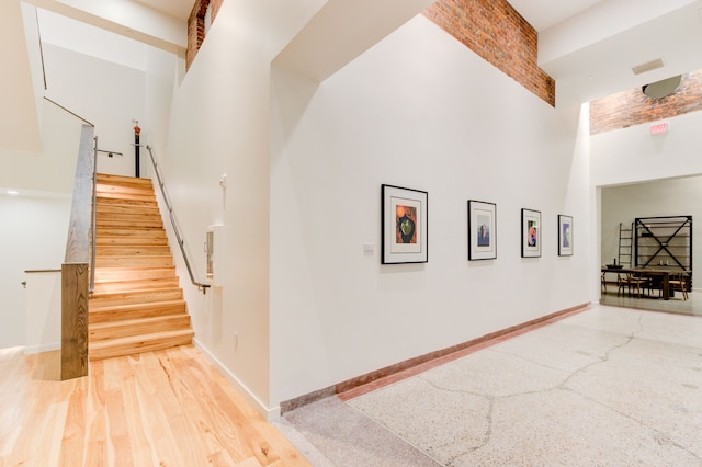 interior space with a high ceiling