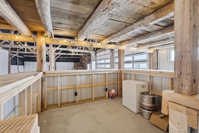 interior space with refrigerator