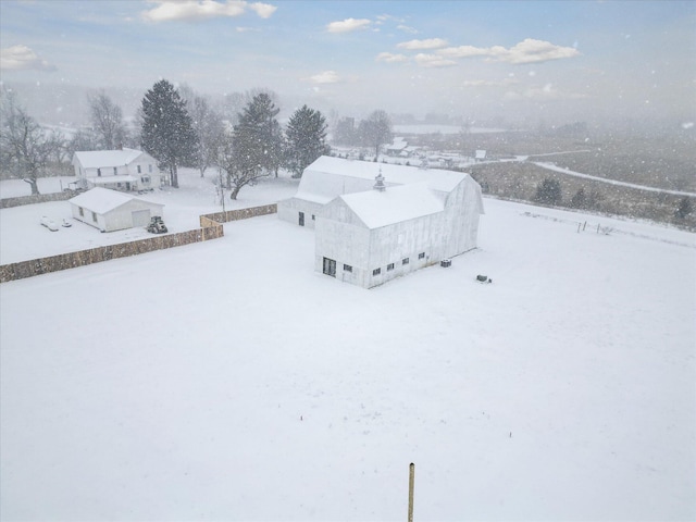 view of snowy aerial view