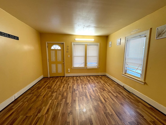 entrance foyer featuring dark wood-type flooring