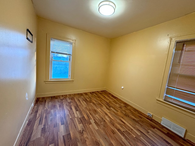 empty room featuring wood-type flooring