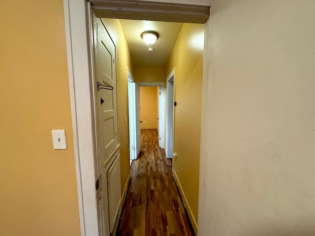 hall featuring dark hardwood / wood-style flooring