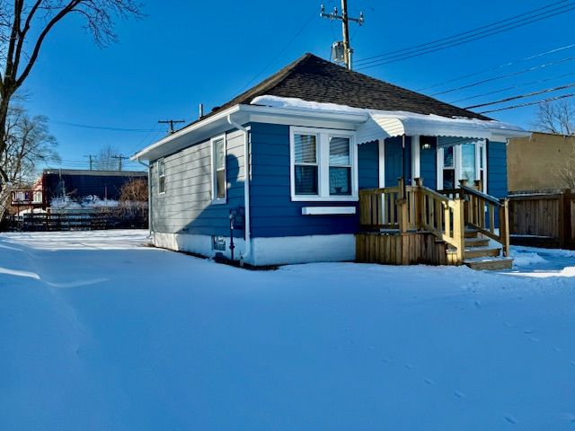 view of snow covered exterior