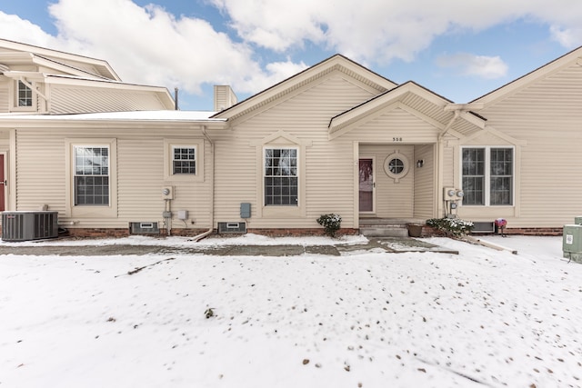 view of front of house featuring central AC