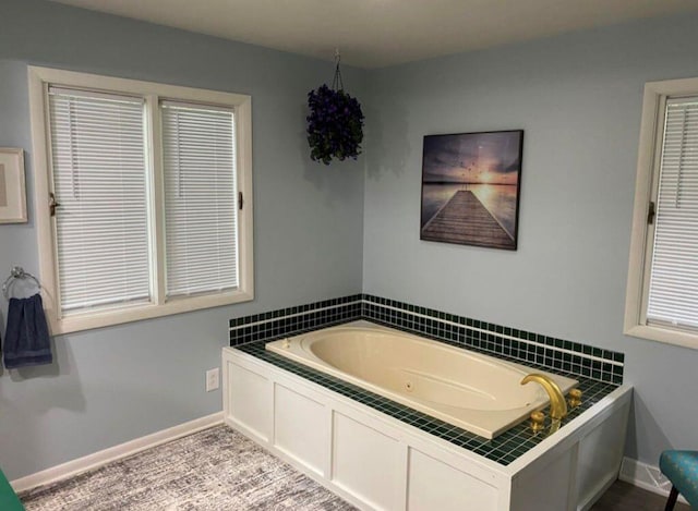 bathroom featuring a washtub