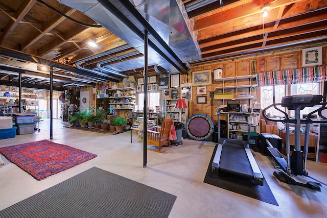 exercise room featuring a healthy amount of sunlight