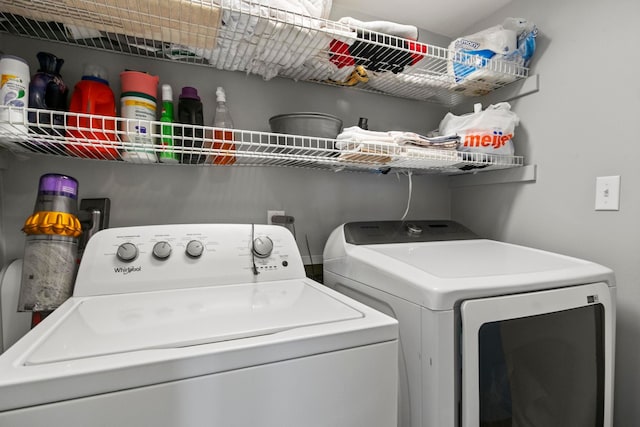 laundry area featuring independent washer and dryer