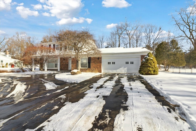 view of front property with a garage