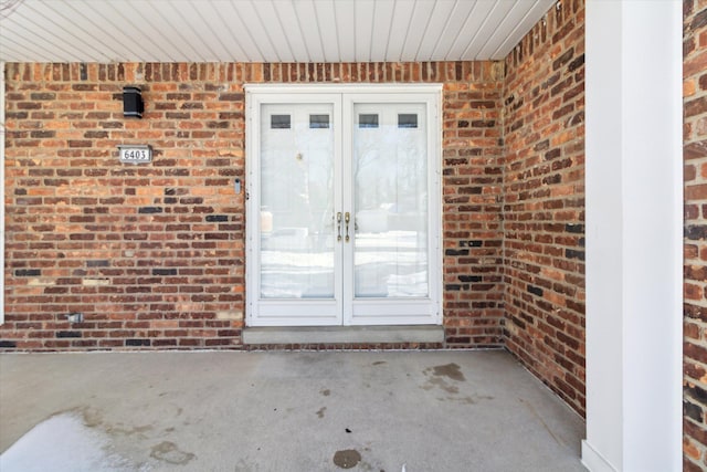 entrance to property with french doors