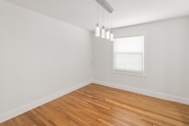 spare room with wood-type flooring