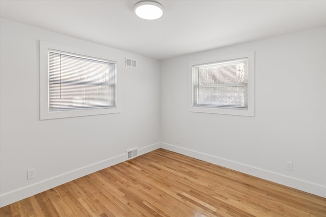 spare room featuring wood-type flooring