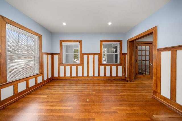 empty room featuring light wood-type flooring