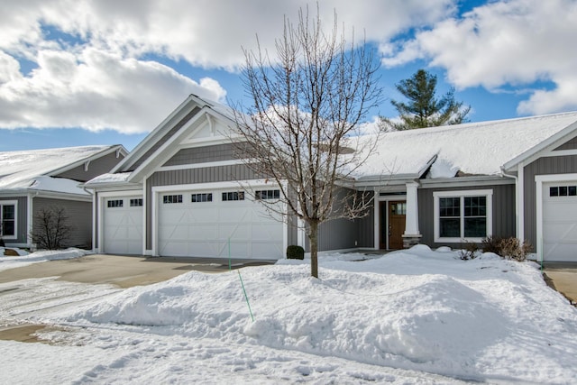 ranch-style home with a garage