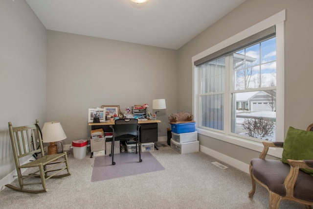 view of carpeted office