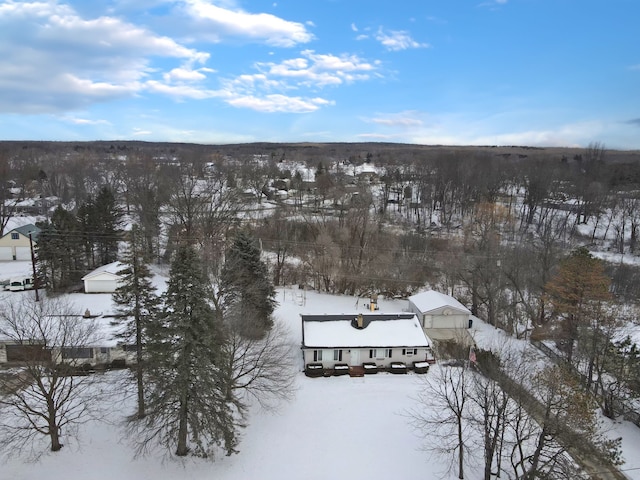 view of snowy aerial view