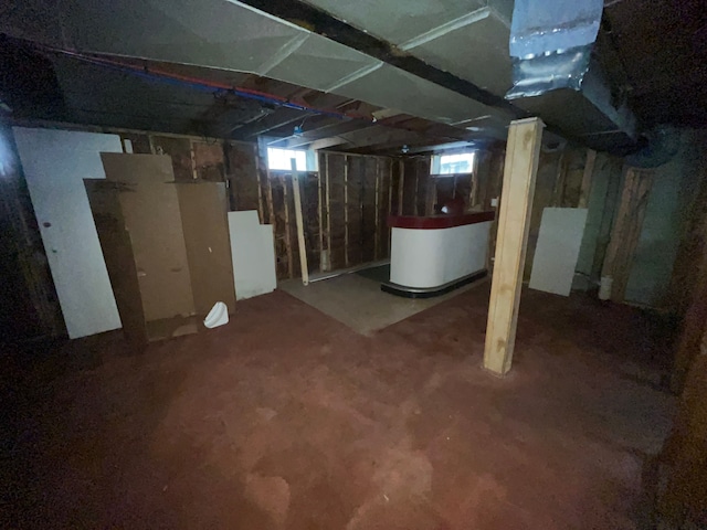 below grade area with a wealth of natural light