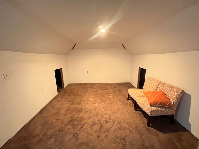 bonus room featuring carpet and lofted ceiling