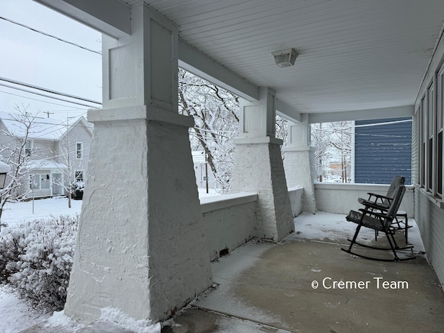 exterior space featuring covered porch