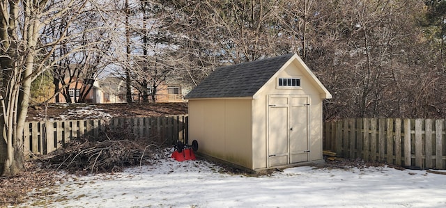 view of snow covered structure