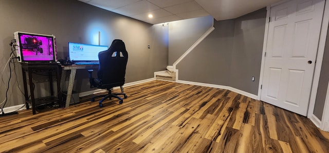 office space featuring wood-type flooring