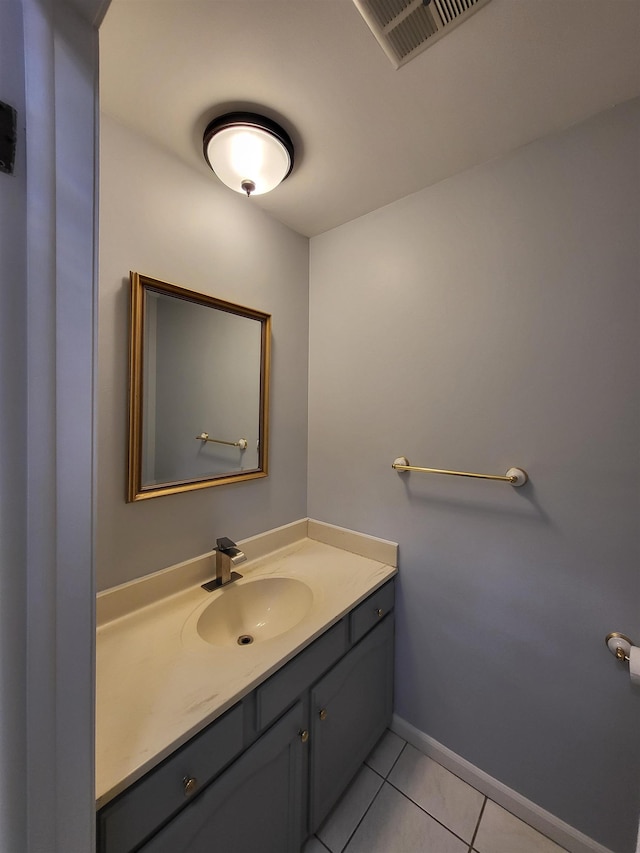 bathroom featuring tile patterned flooring and vanity