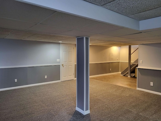 basement with carpet