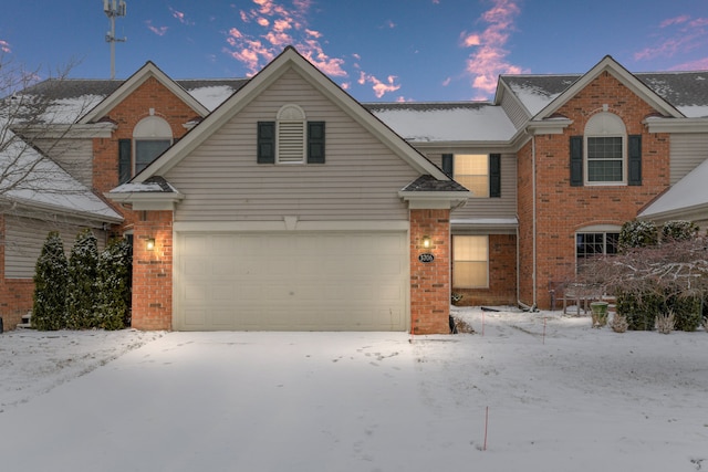 view of front property with a garage