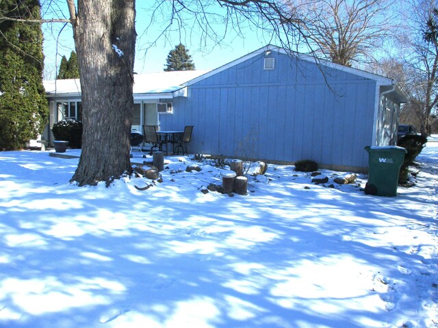 view of snowy exterior