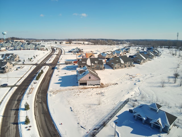 view of snowy aerial view