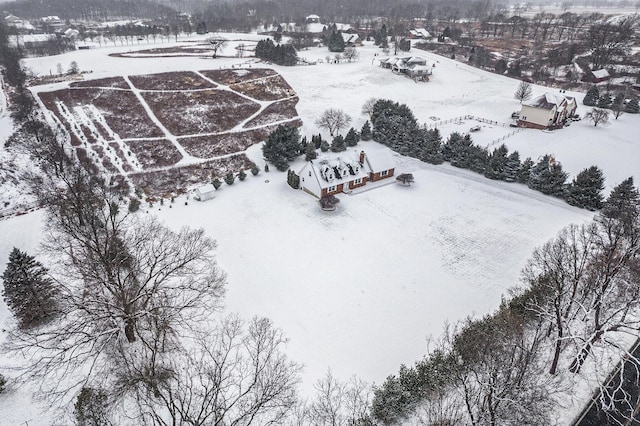 view of snowy aerial view