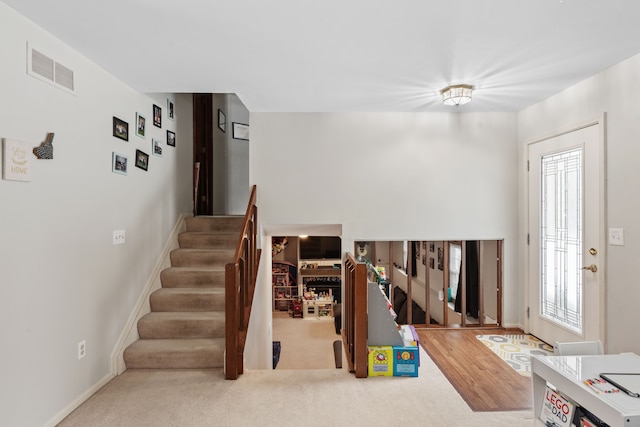 stairway with carpet