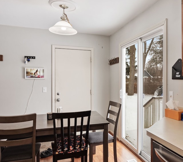 dining area featuring light hardwood / wood-style floors