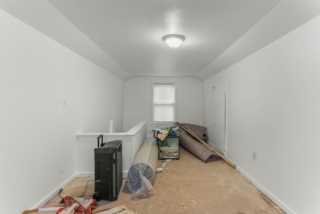 additional living space featuring lofted ceiling