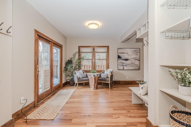 interior space featuring light wood-type flooring