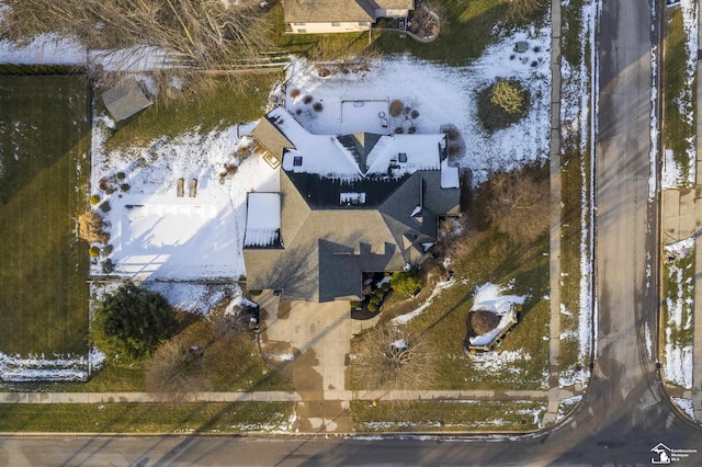 view of snowy aerial view