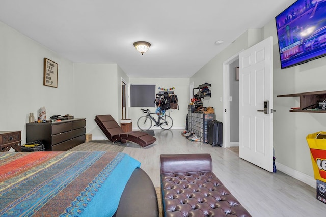 bedroom featuring wood-type flooring