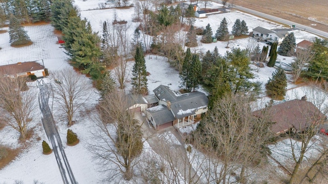 view of snowy aerial view