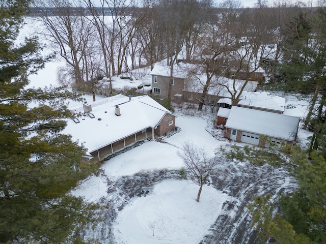 view of snowy aerial view