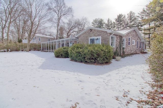 view of snowy exterior