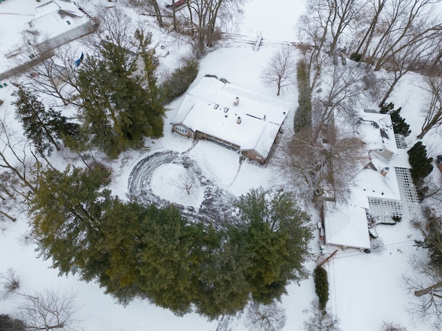 view of snowy aerial view