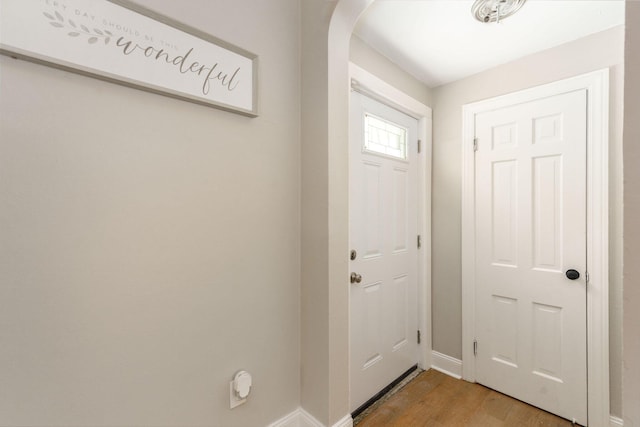 entryway featuring hardwood / wood-style floors