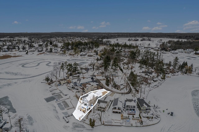 view of snowy aerial view