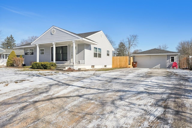 ranch-style home featuring covered porch