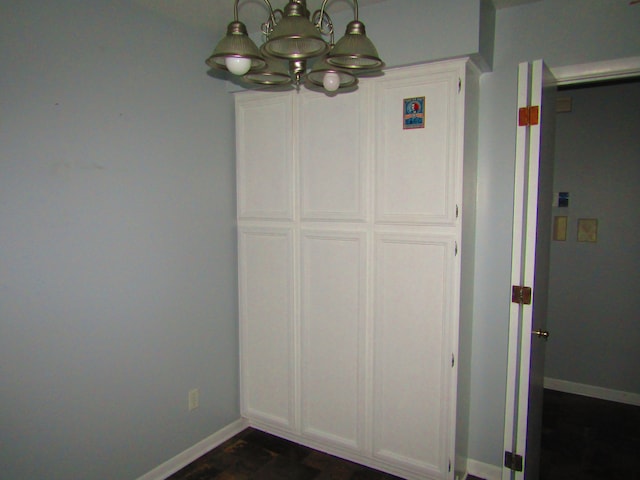 interior space featuring an inviting chandelier