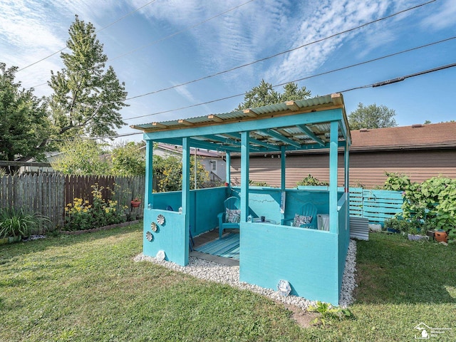 view of outbuilding with a lawn