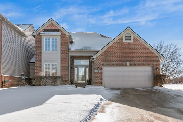 view of front property with a garage