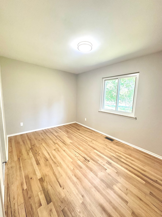 spare room featuring light wood-type flooring