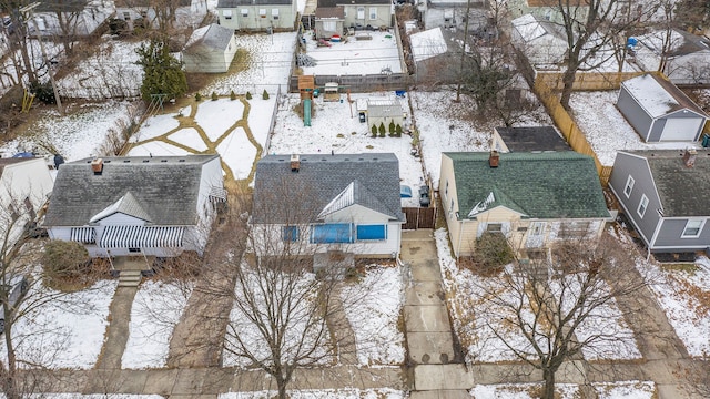 view of snowy aerial view